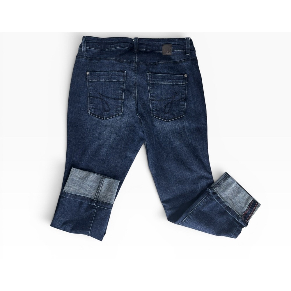 Y2K Jag Low Rise Boot Capri Jeans Womens‎ 8P Crop Cuffed Blue Denim Selvedge